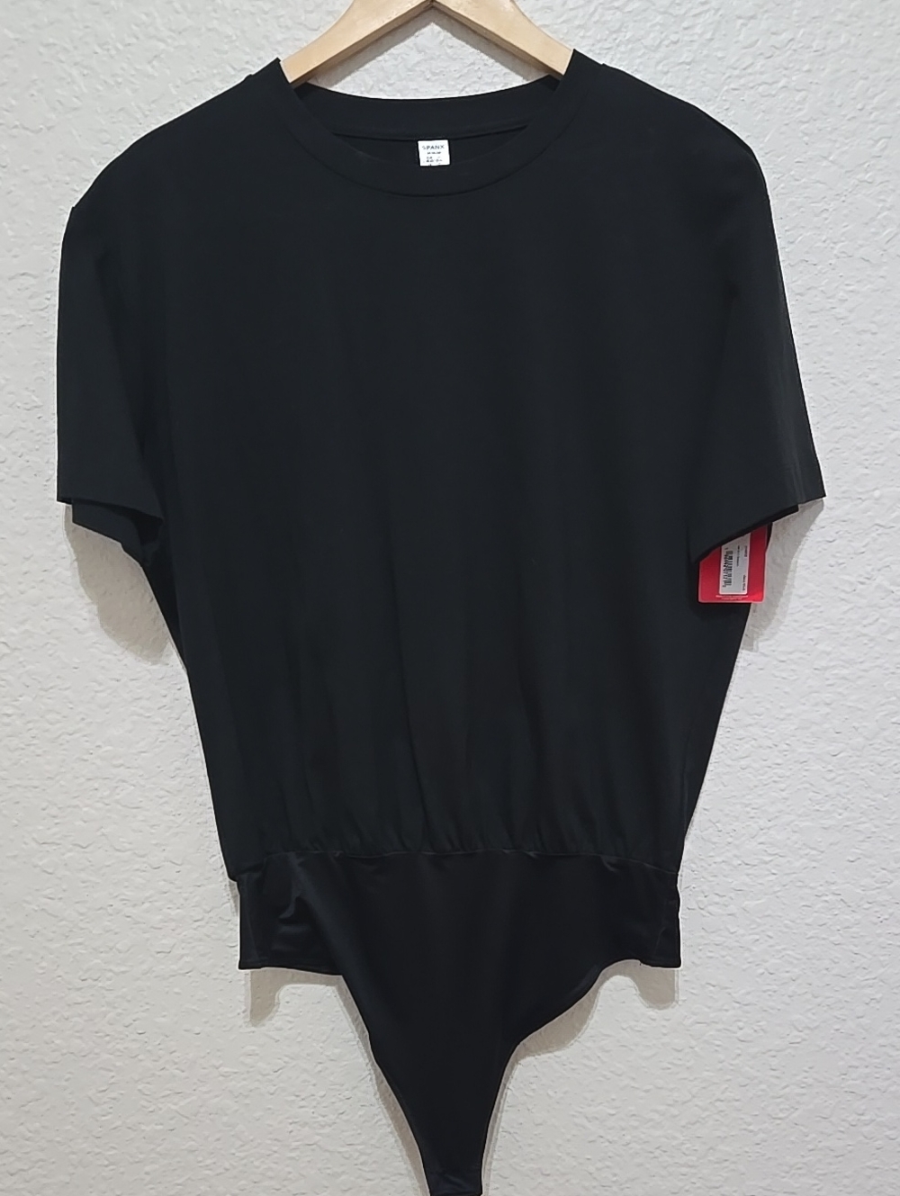 NWT SPANX Black Short-Sleeve Stretch Bodysuit Tee
